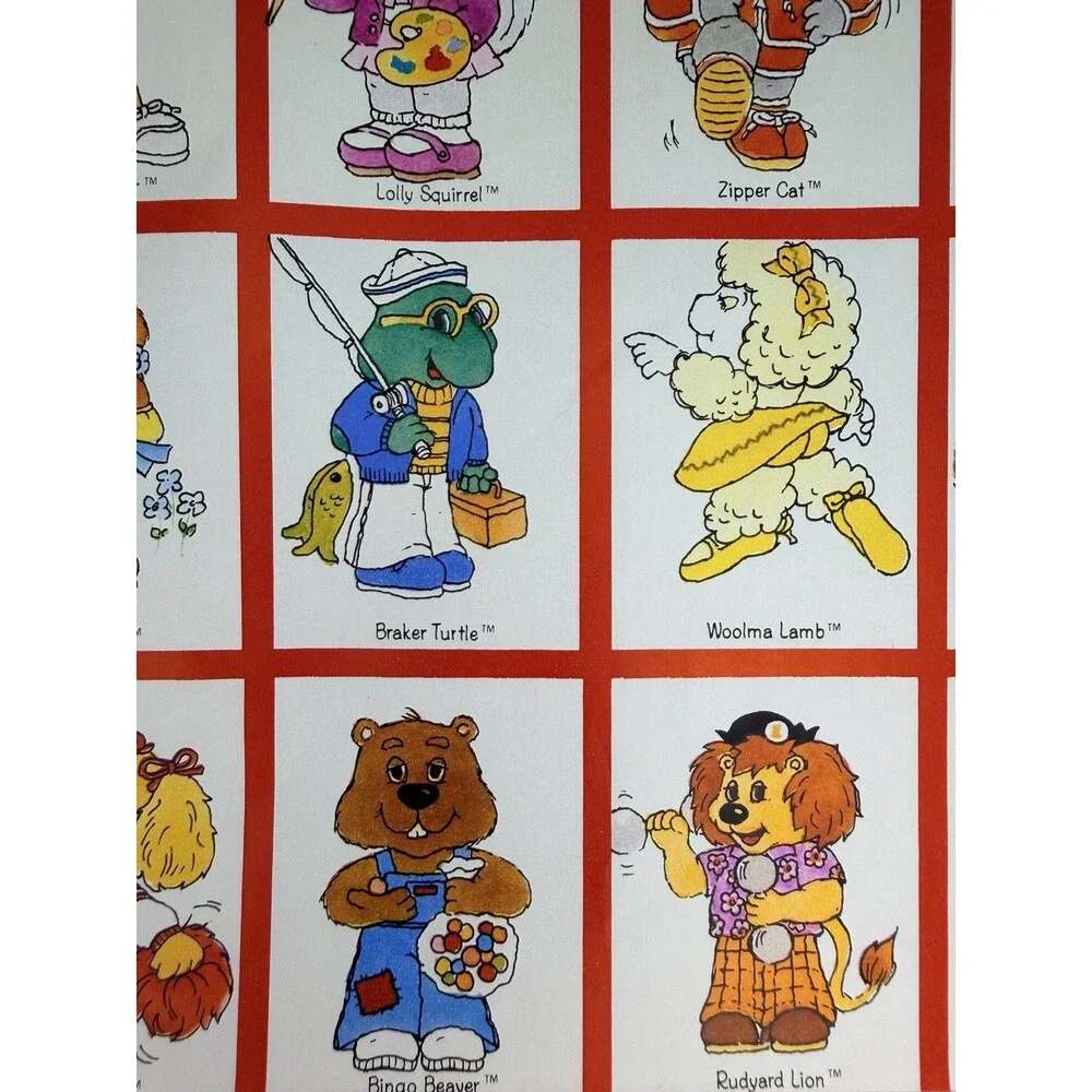 Vtg 1984 American Greetings Get Along Gang Animal Characters New Gift Wrap